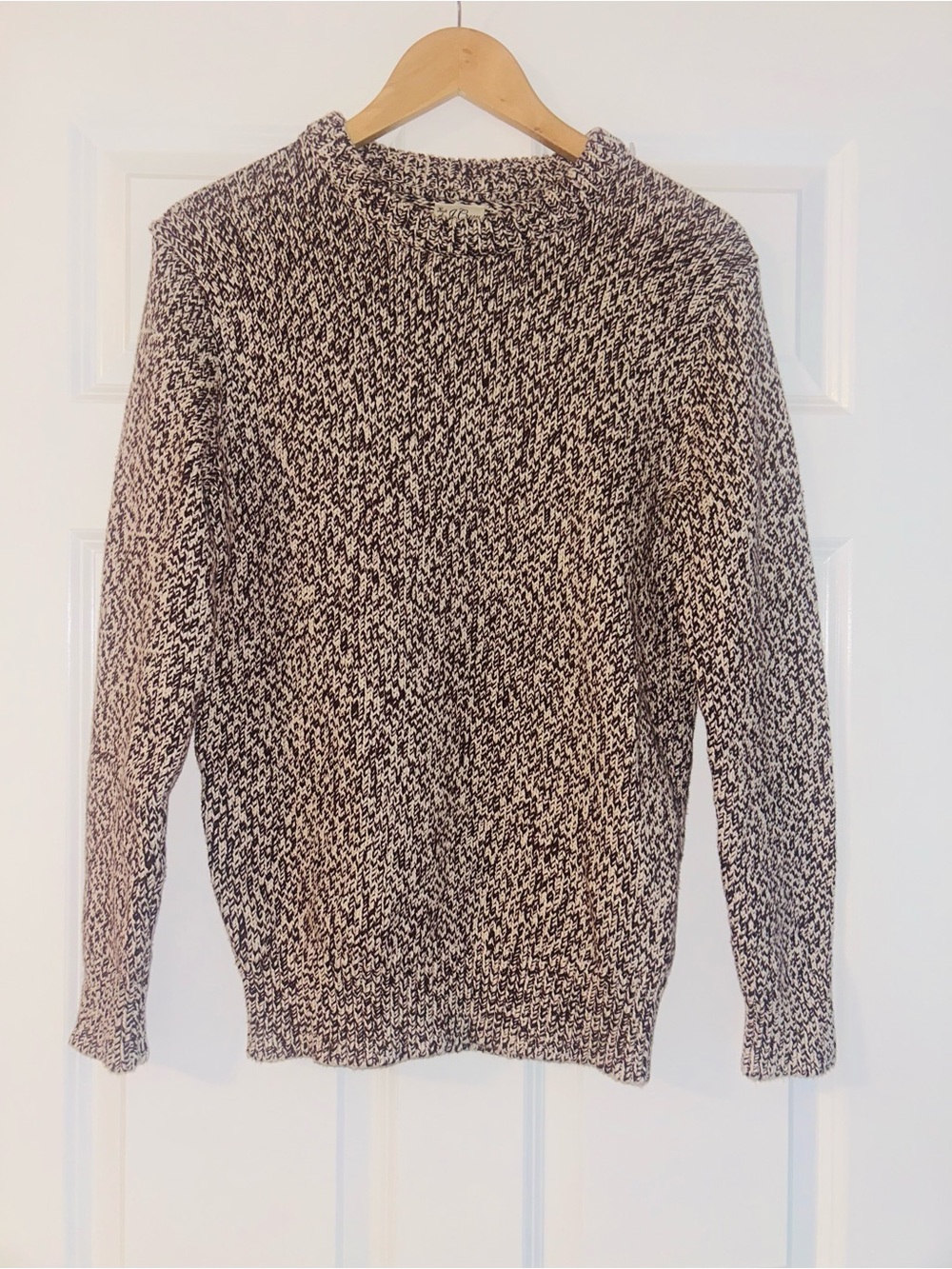 NWT J. Crew Women's Marled White Crewneck Sweater XS Long Sleeve